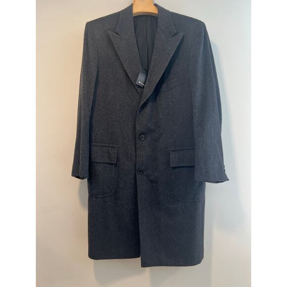 NEW Kiton Cashmere Chincilla 3 Button Overcoat Charcoal Gray Size XL JL - Picture 2 of 12